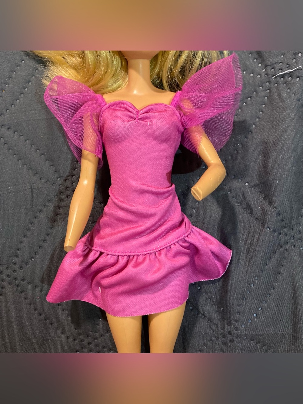Brand new Barbie doll Bright Hot Pink Ruffle Dress • doll not included